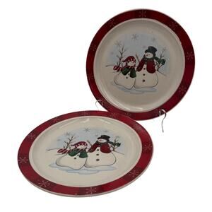 Vintage Dinner Plates (2) Christmas Dishes Royal Seasons Snowmen